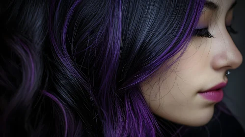 Profile of Woman with Piercing and Makeup