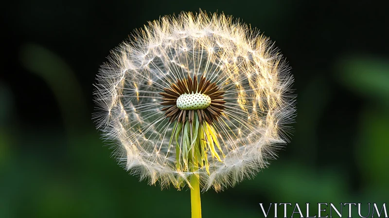 AI ART Detailed View of a Dandelion Seed Head