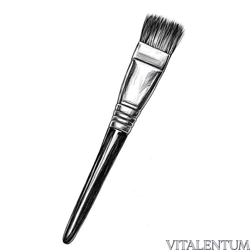 Intricately Sketched Paintbrush Drawing AI Image