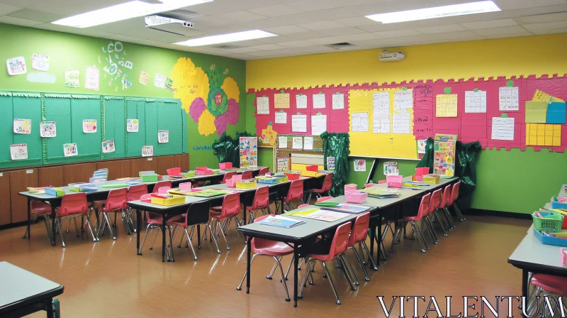 Vibrant School Classroom AI Image