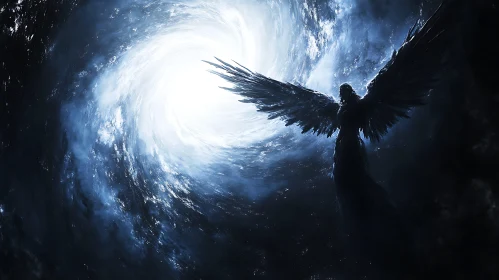 Winged Guardian in the Cosmic Storm