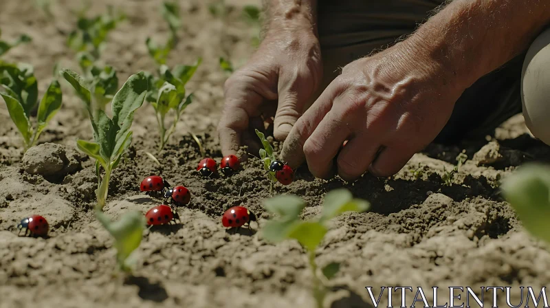 AI ART Ladybugs Protecting Plants