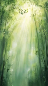 Forest Glowing with Sunlight and Greenery