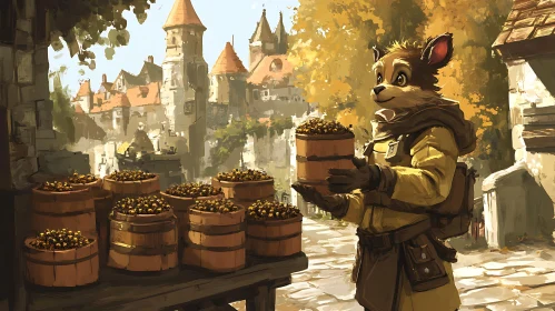 Autumn Market Day with Furry Merchant