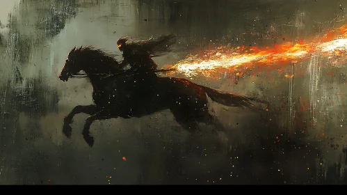 Fiery Equestrian: A Dramatic Horse Rider