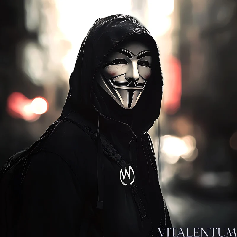 AI ART Mysterious Masked Character in Hoodie