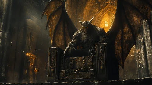 Winged Demon on Throne