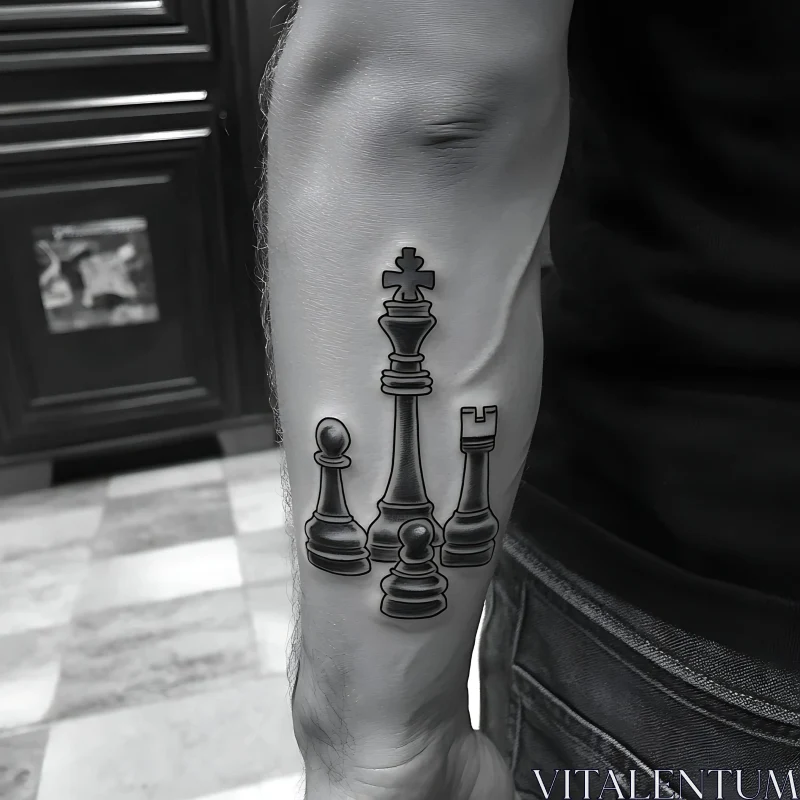 Chess Tattoo Design on Arm AI Image