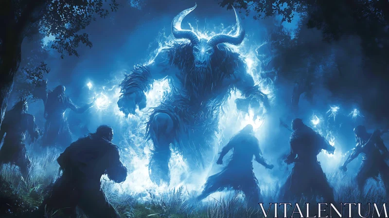 AI ART Mystic Minotaur in the Enchanted Forest