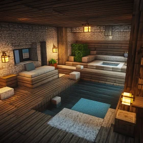 Minecraft Indoor Pool and Relaxation Area