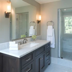 Modern Bathroom Design with Soft Lighting