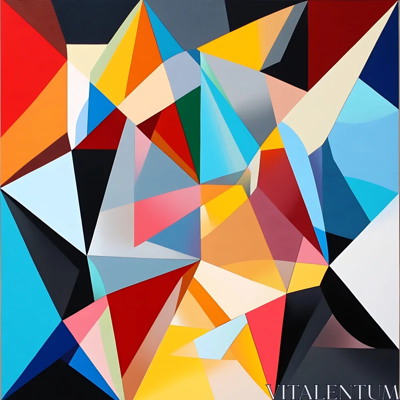 Colorful Geometric Shapes Artwork AI Image