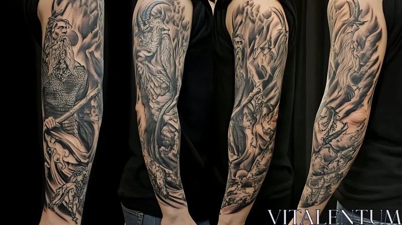 Fantasy-Inspired Sleeve Tattoo AI Image