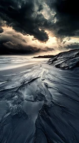 Ominous Sky Over Coastal Landscape