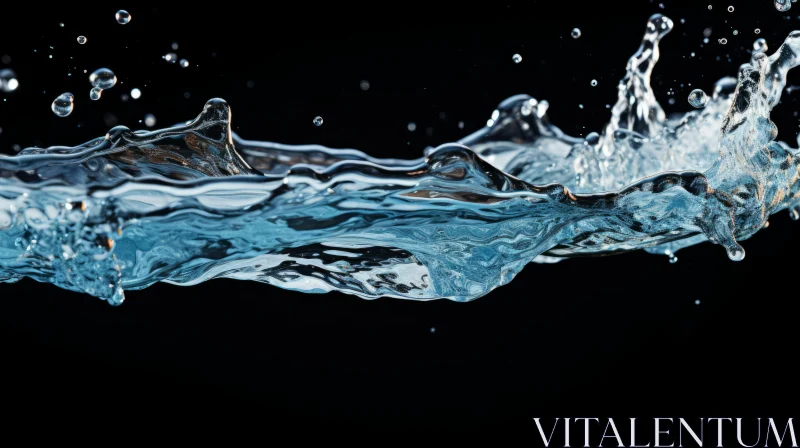 Blue Water Splash on Black Background: An Artful Contrast AI Image