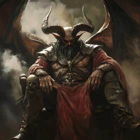 Evil Demon with Horns and Wings