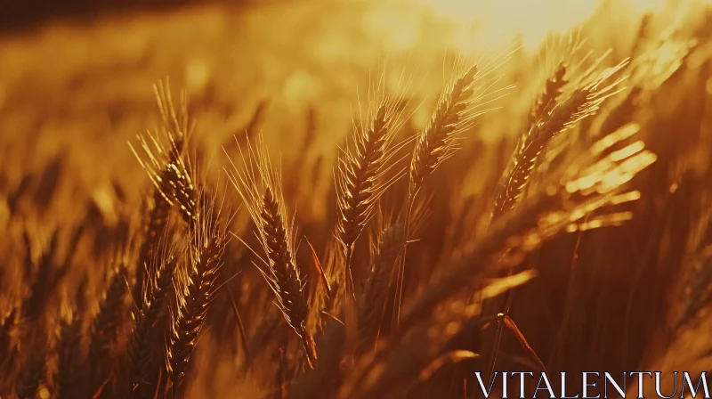 Ears of Wheat in Sunlight AI Image