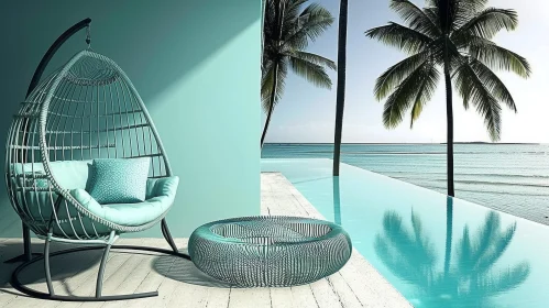 Luxurious 3D Rendering of a Resort with a Stunning Ocean View