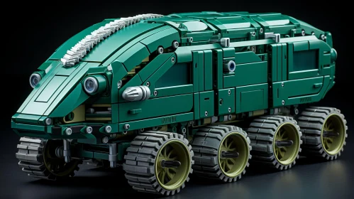 Neo-Traditional Japanese Lego Vehicle in Emerald