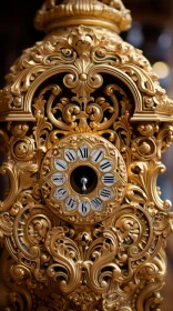 Ornate Gold Clock: A Study in Metalworking and Historical Aesthetics