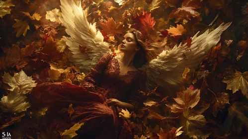 Angel in Autumn Leaves