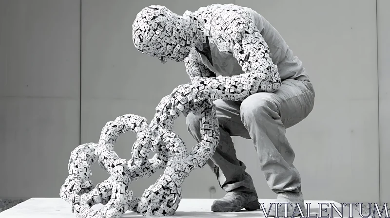 Modern Art Sculpture of Contemplative Human Form AI Image