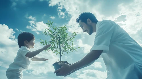 Family Planting a Tree