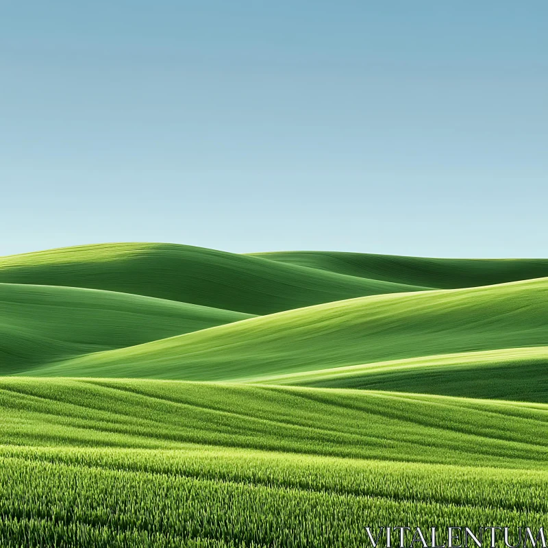 AI ART Rolling Green Landscape