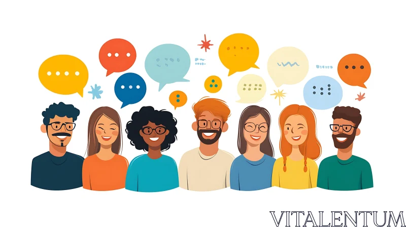 AI ART People Connecting Through Dialogue