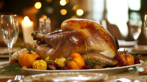 Roasted Turkey with Pumpkins