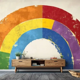 Colorful Rainbow Painting Home Decor