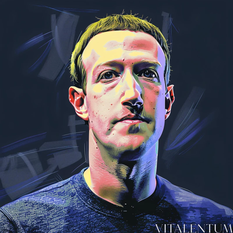 Artistic Rendering of Mark Zuckerberg AI Image