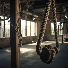 Gym Interior with Rope and Chains