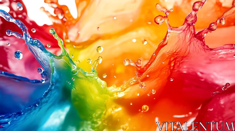 Colorful Liquid Explosion - Abstract Art AI Image