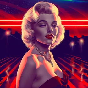 Neon Glamour: Marilyn Monroe Pop Art Illustration