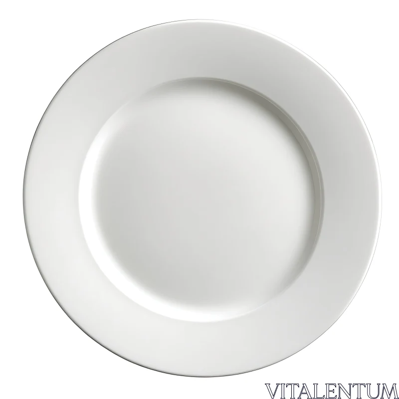 Simple White Ceramic Plate AI Image