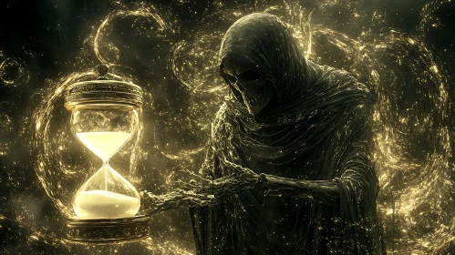 Golden Specter with Hourglass