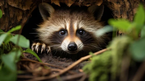 Adorable Raccoon in Amber Tones: A Soft-Focus Portrait