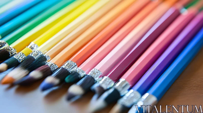 AI ART Spectrum of Colored Pencils Row