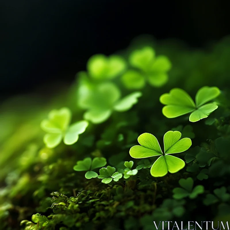 Detailed Shot of Clovers