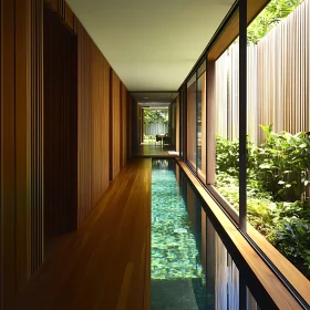 Tranquil Interior with Reflective Pool