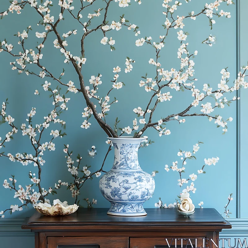 Elegant Blossoms in Vase Still Life