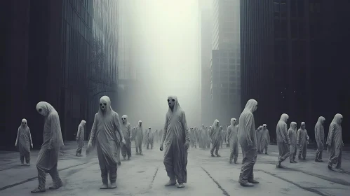 Silent Procession: Figures in White