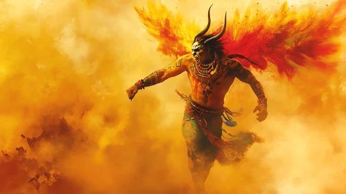 Demon Warrior Emerging from Fire