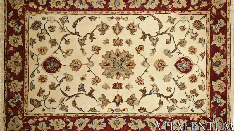 Cream and Maroon Floral Textile Design