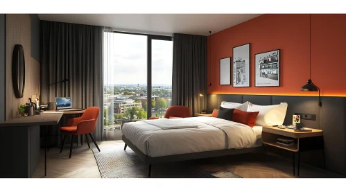 Stylish Hotel Room with Contemporary Design