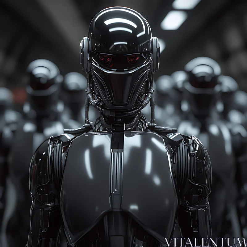 Black Robot Army - Technological Advance AI Image