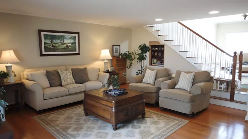 Comfortable Home Interior with Classic Furniture