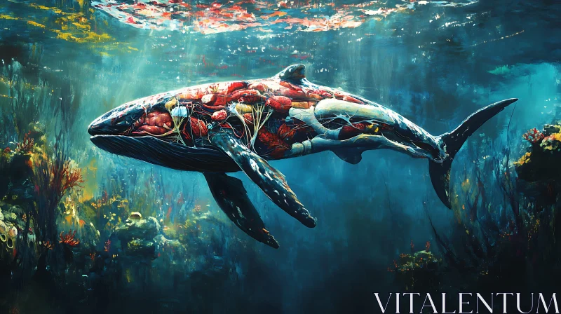 Underwater Whale Anatomy Illustration