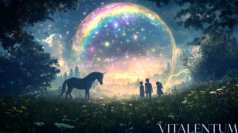A Unicorn's Dream: Rainbow and Children